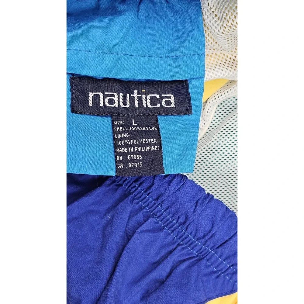 Vintage Nautica Board‎ Shorts Swim Trunks Mens Large Green Blue Color Block